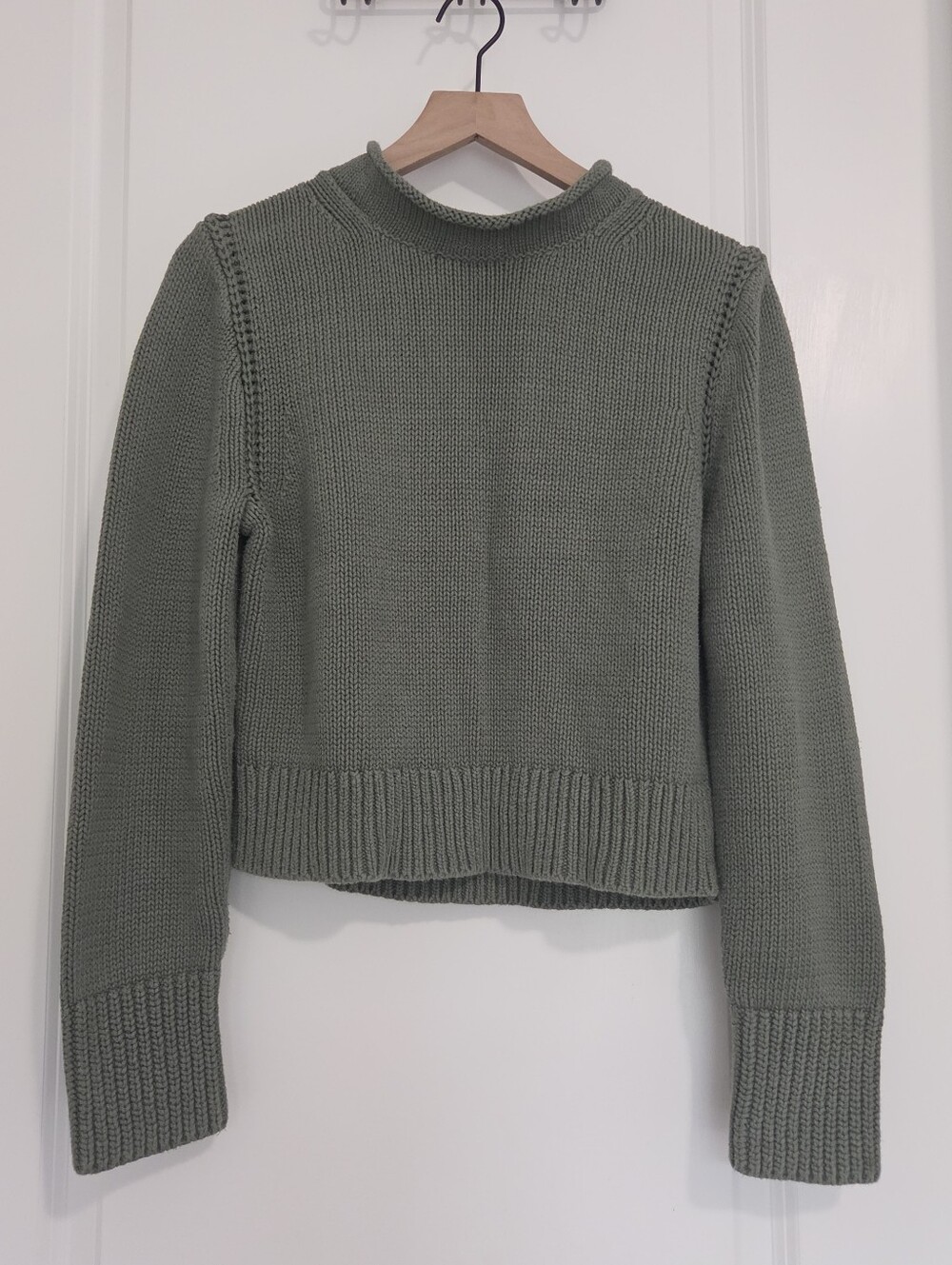 J. Crew Green Roll-Neck Sweater